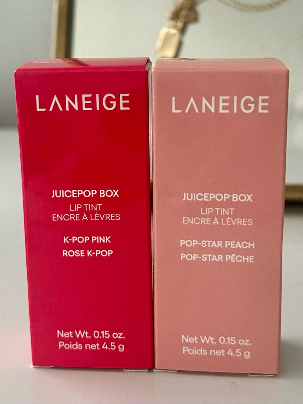 LANEIGE Juicepop Box Lip Tint Duo - K-Pop Pink & Pop-Star Peach